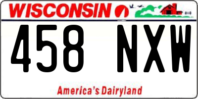 WI license plate 458NXW
