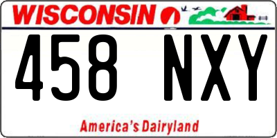 WI license plate 458NXY