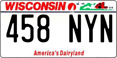 WI license plate 458NYN