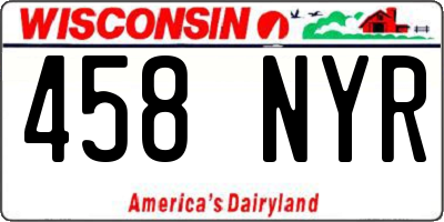 WI license plate 458NYR