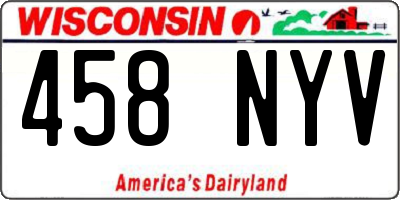 WI license plate 458NYV