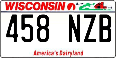 WI license plate 458NZB