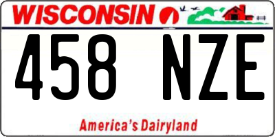 WI license plate 458NZE