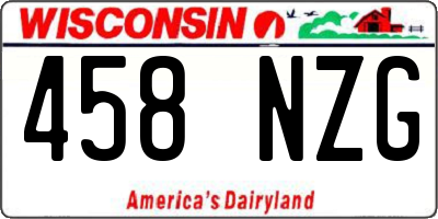 WI license plate 458NZG