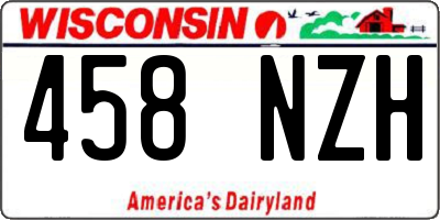 WI license plate 458NZH