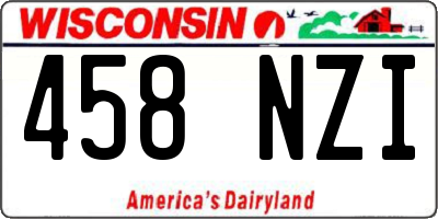 WI license plate 458NZI