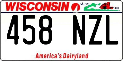 WI license plate 458NZL