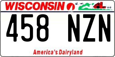 WI license plate 458NZN