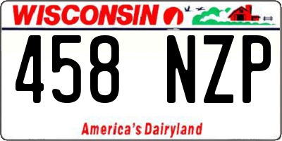 WI license plate 458NZP