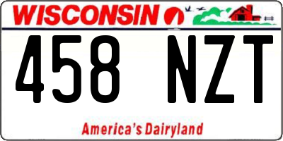 WI license plate 458NZT