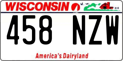 WI license plate 458NZW