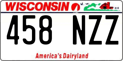 WI license plate 458NZZ