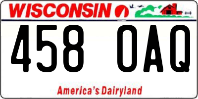 WI license plate 458OAQ