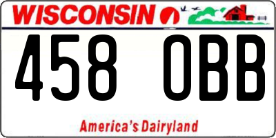 WI license plate 458OBB