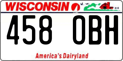 WI license plate 458OBH
