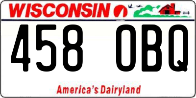 WI license plate 458OBQ