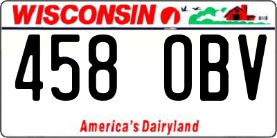 WI license plate 458OBV