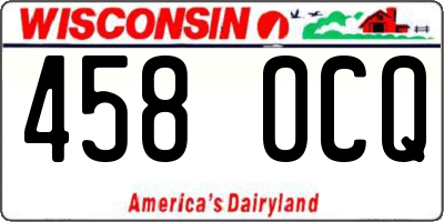 WI license plate 458OCQ