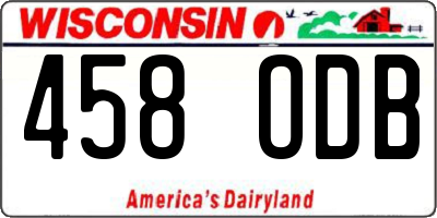 WI license plate 458ODB