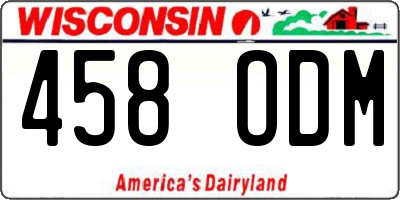 WI license plate 458ODM