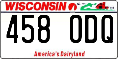 WI license plate 458ODQ