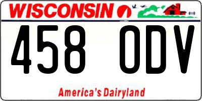 WI license plate 458ODV