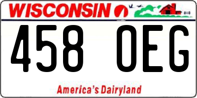 WI license plate 458OEG