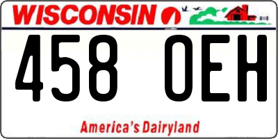 WI license plate 458OEH