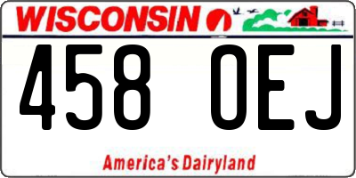 WI license plate 458OEJ