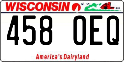 WI license plate 458OEQ