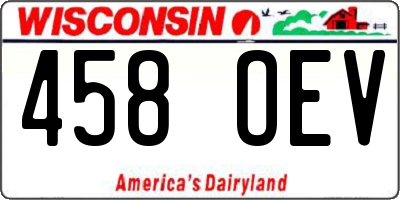 WI license plate 458OEV