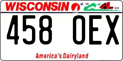 WI license plate 458OEX