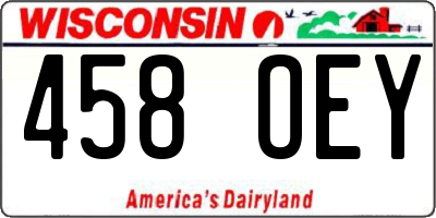 WI license plate 458OEY