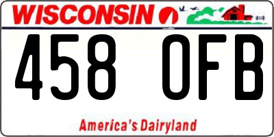 WI license plate 458OFB