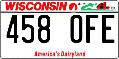 WI license plate 458OFE