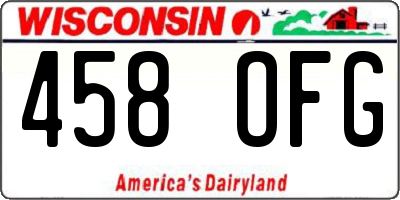 WI license plate 458OFG