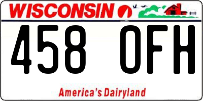 WI license plate 458OFH