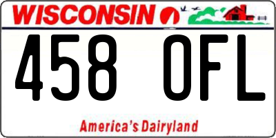 WI license plate 458OFL