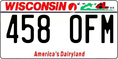 WI license plate 458OFM