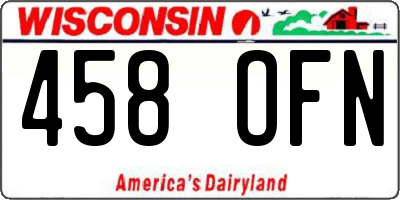 WI license plate 458OFN