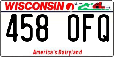 WI license plate 458OFQ