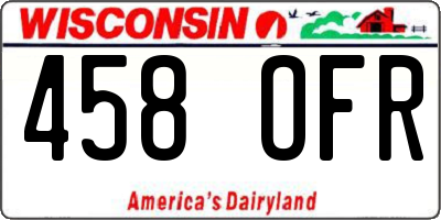 WI license plate 458OFR