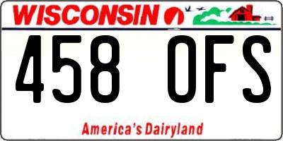 WI license plate 458OFS