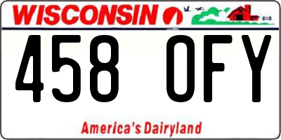 WI license plate 458OFY