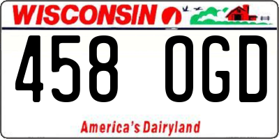 WI license plate 458OGD