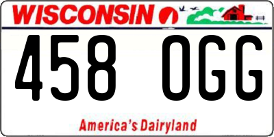 WI license plate 458OGG