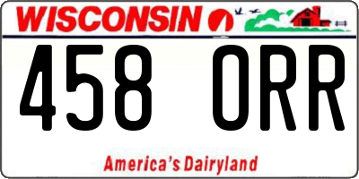 WI license plate 458ORR