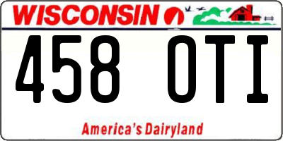 WI license plate 458OTI