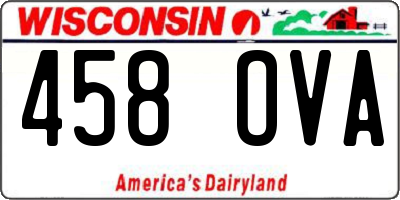 WI license plate 458OVA