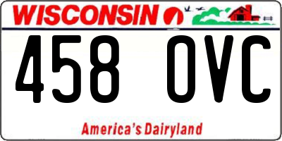 WI license plate 458OVC